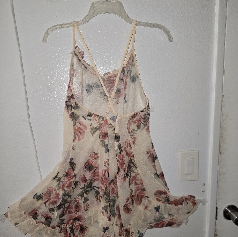 Floral Print Ruffle Hem Slips